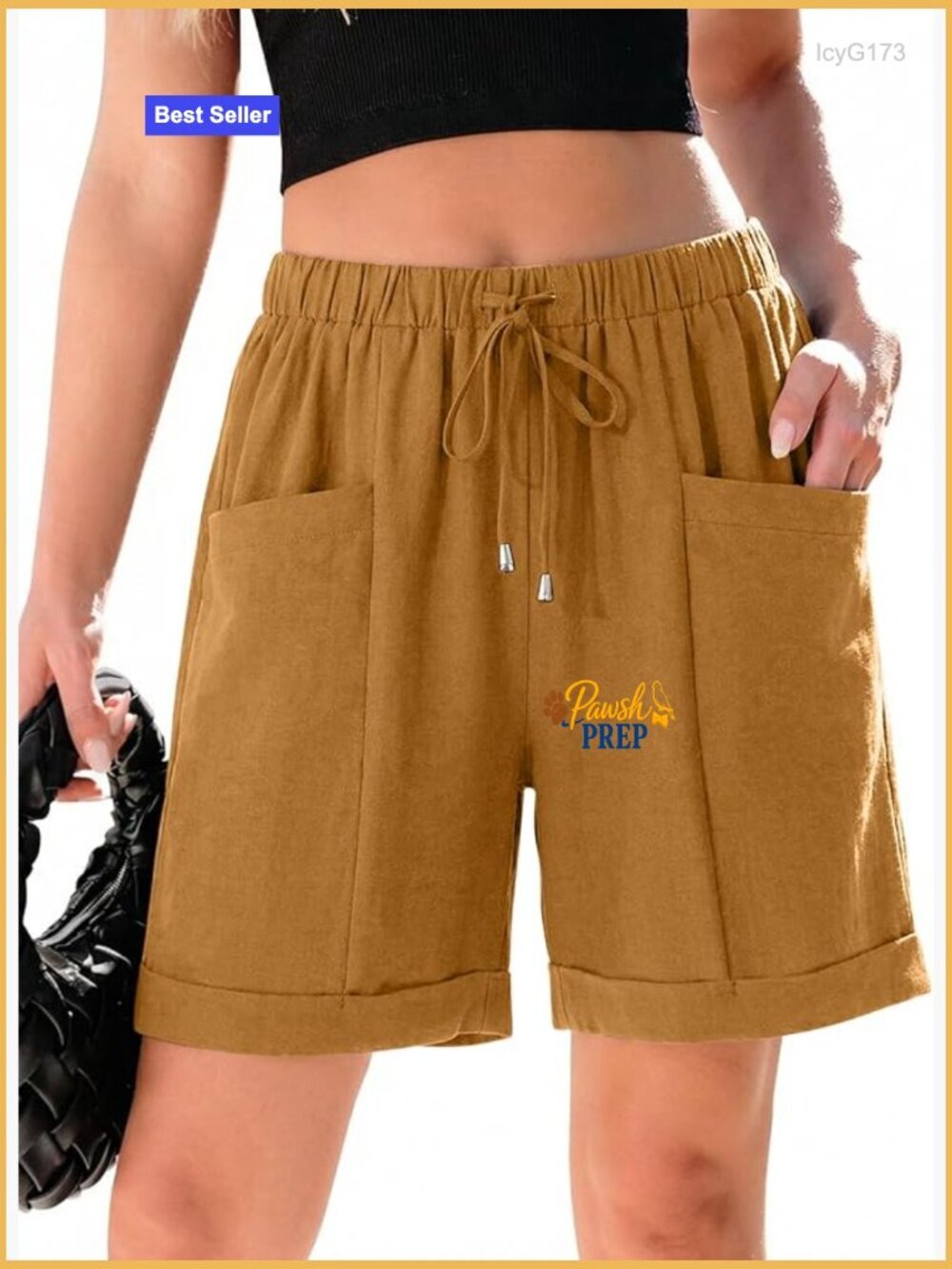Lightweight Linen Shorts with Pockets, 5-Inch Inseam, Drawstring Waist